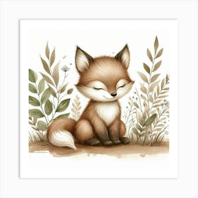 A cute baby fox 1 Art Print