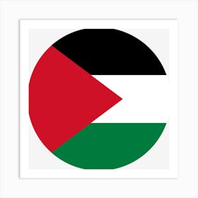 Flag Of Palestine Flat Round 2048x2048 Art Print