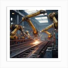 Robots In The Factory 2 Art Print