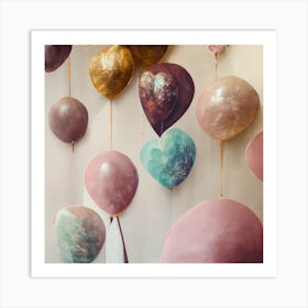 Heart Balloons Art Print