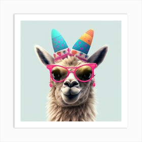 Llama With Sunglasses Art Print