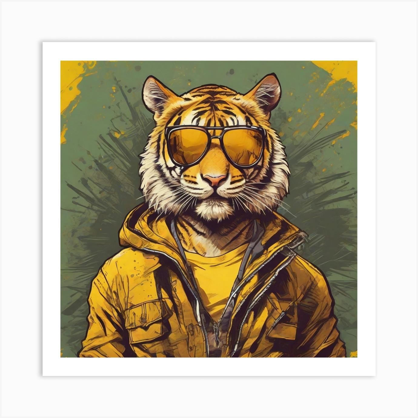 Tiger graphic wearing with Sunglasses | Illustration design, Graphic design  illustration, Graphic