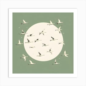 Swans In Flight Art Print