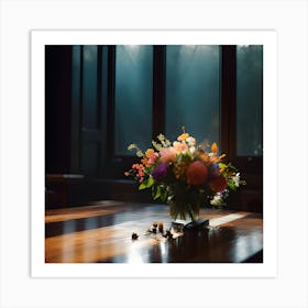 Flowers On A Table Art Print