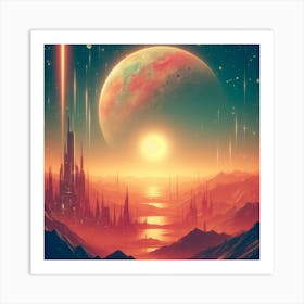 Moon of fire Art Print