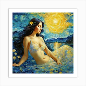 Mermaid fl Art Print