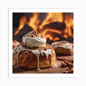 Cinnamon Buns With Icing Art Print