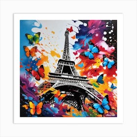 Paris With Butterflies 18 Art Print