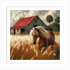 Beautiful Palomino In The High Grass Copy Art Print