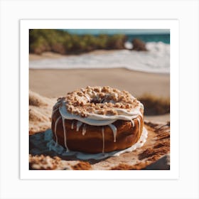 Donut On The Beach Art Print