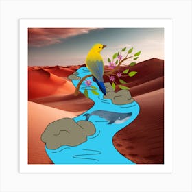 Bird In The Desert Art Print