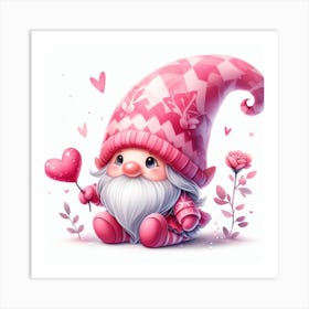 Valentine's day, Gnome 1 Art Print