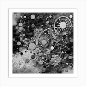 Black and White Abstract Painting Art Print