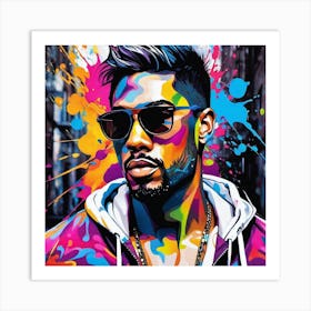 Colorful Man With Sunglasses Art Print