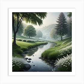 Stream In The Woods 14 Art Print