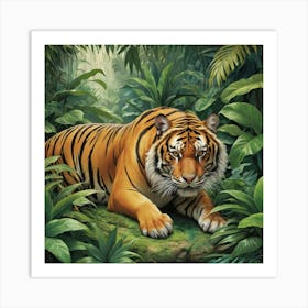 Tiger In The Jungle Art Print 0 Art Print