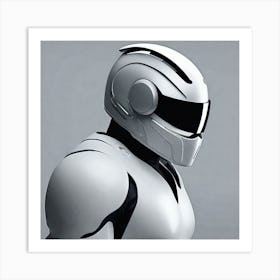 Create A Cinematic Apple Commercial Showcasing The Futuristic And Technologically Advanced World Of The Man In The Hightech Helmet, Highlighting The Cuttingedge Innovations And Sleek Design Of The Helmet And (9) Art Print