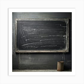 Abstract Communication Concept Showcasing An Empty Chalkboard Macro Shot Of Surface Textures Emphas Art Print