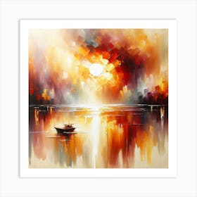 Sunset Boat Art Print