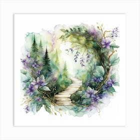 Stairway To The Forest Art Print