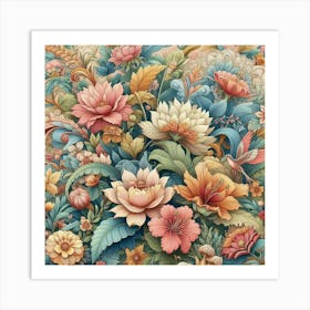 Russian Floral Painting Art Print