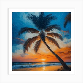 Sunset Palm Tree 3 Art Print