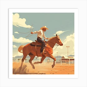 Cowboy Riding A Horse 4 Art Print