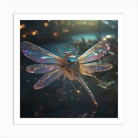 Dragonfly made of glass Art Print