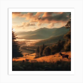 Sunset In The Mountains 5 Art Print