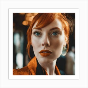 Portrait Of A Woman With Red Hair 1 Art Print