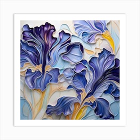 Blue Irises 2 Art Print