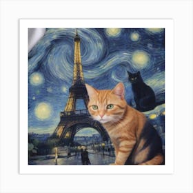 van goth paris cats Art Print