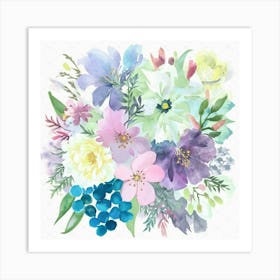 Watercolor Flowers 3 Art Print