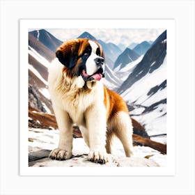 St. Bernard Dog 5 Art Print