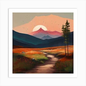 Sunset In The Mountains 53 Art Print