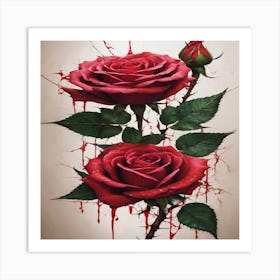 Bloody Roses Art Print