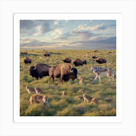 Bison Herd 1 Art Print