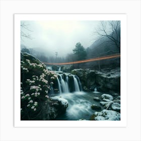 Waterfall In Winter 4 Art Print