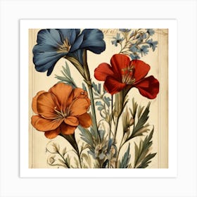 Vintage Flowers Art Print