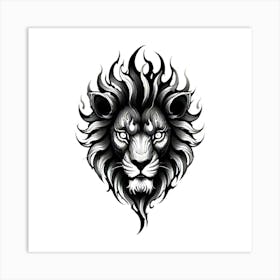 Lion Head Tattoo 12 Art Print