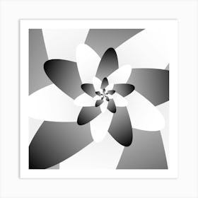 Abstract Black & White Floral Art Print