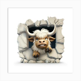 Bull In A Hole 1 Art Print