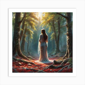 Woman In The Woods 39 Art Print