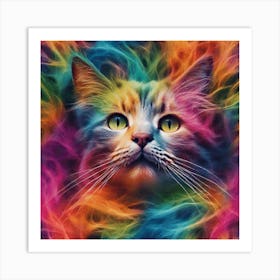 Rainbow Cat Art Print