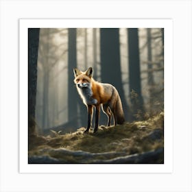 Red Fox In The Forest 31 Art Print