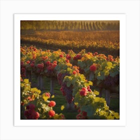 Vineyards At Sunset 1 Art Print