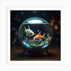 Goldfish In A Glass Bowl Art Print