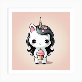 Unicorn Kawaii 5 Art Print