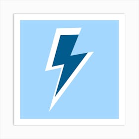 Blue Lightning Bolt 2 Art Print