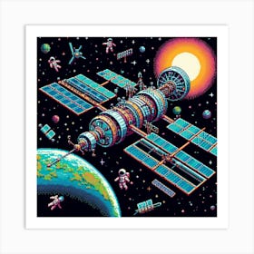8-bit space station 2 Art Print